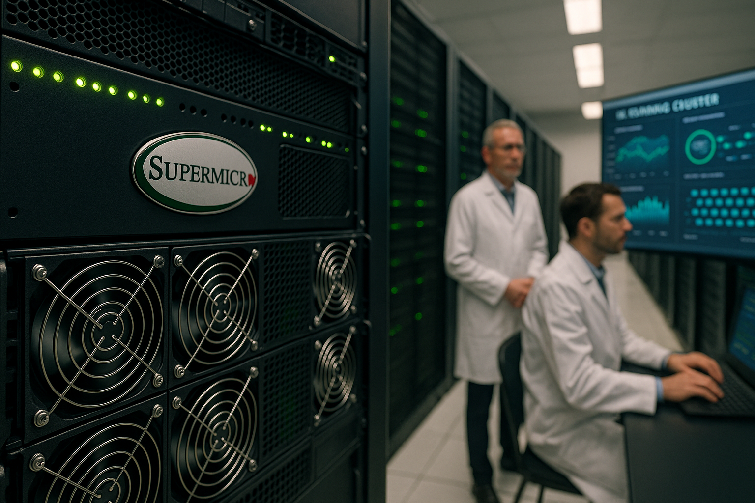 AI Training Cluster Engineers configuring AI infrastructure with Supermicro server systems